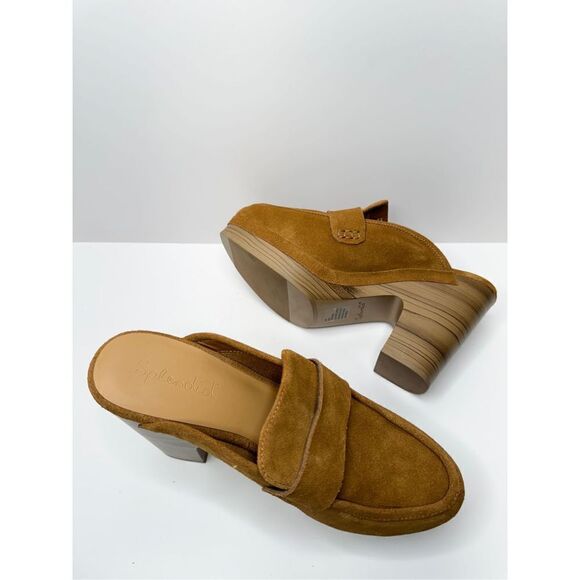 Splendid Clogs Vina Platform Size 10 Tan Suede Leather Slip On Shoes NEW - Picture 8 of 12